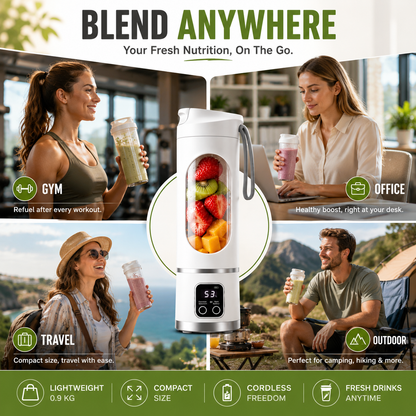 🔥Limited-Time 40% OFF🔥Portable USB Blender with LED Display - Perfect for Smoothies & Juices Polarvix®