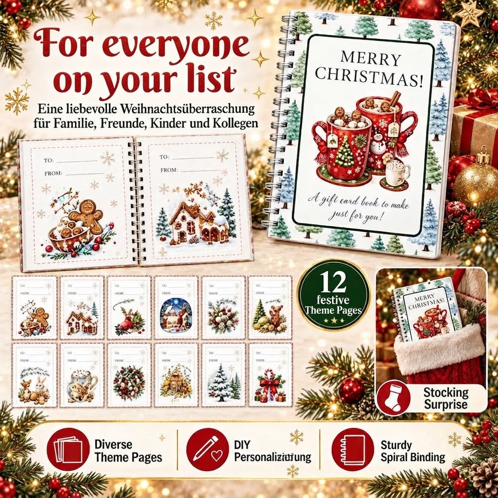🎁 40% OFF – Perfect for Christmas! 🎅 🎄 Christmas Gift Card Album – DIY Spiral Album for Personalized Gifts 👍– Polarvix®