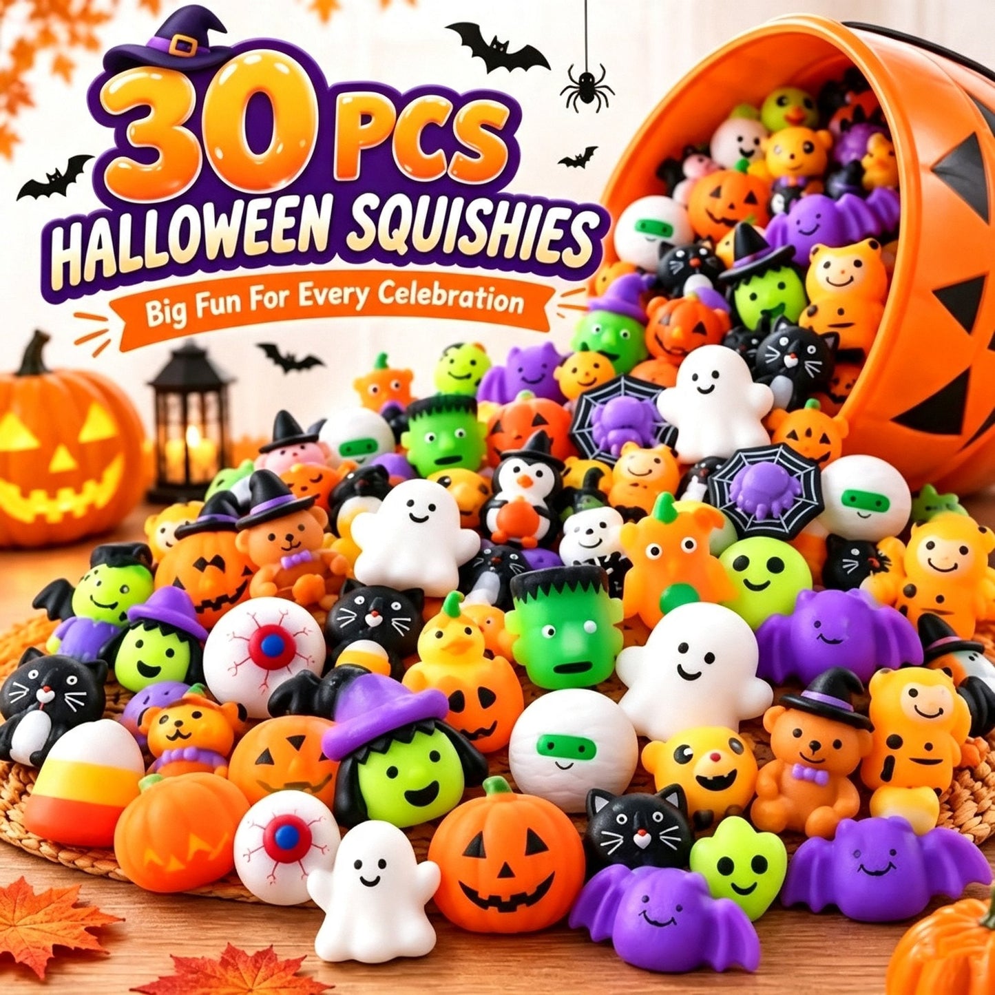 🔥Last Day 40% OFF - 🎃 30PCS Halloween Mochi Squishy Toys