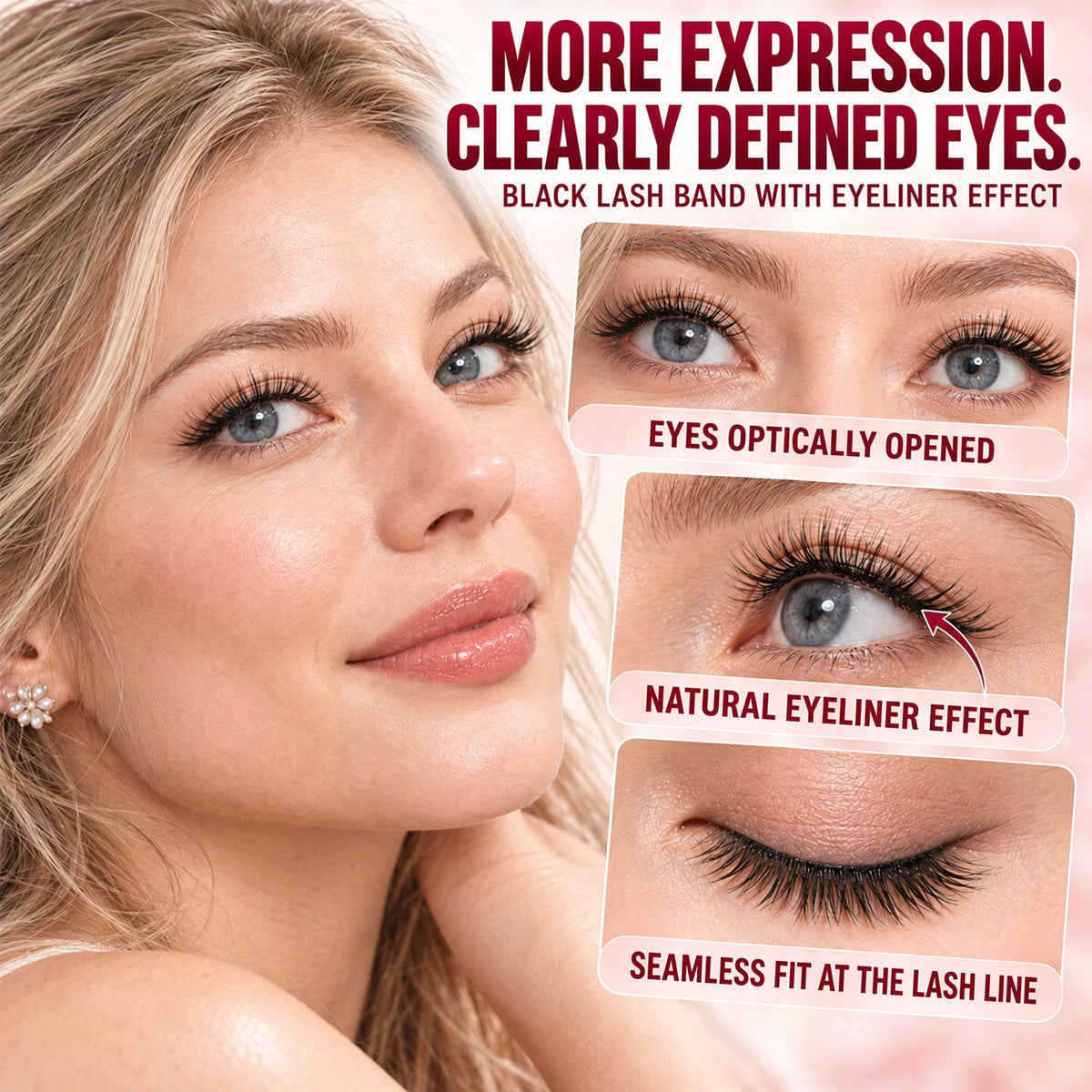 🌺 Self-Stick False Eyelashes – No Glue, 3-Second Application, Natural & Reusable