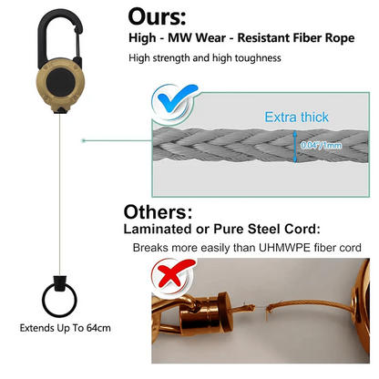 upsell Polarvix® 💥LAST DAY SALE 40%OFF💥🏆Retractable Carabiner Keychain 🎣 – 60cm Steel Cord, Heavy-Duty Badge Reel, Lightweight EDC Tool for Keys, ID & Outdoor Use