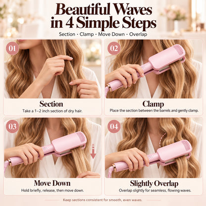 ✨ 💈 LIMITED-TIME ! 💐 Wavy Curling Iron – Effortless Clamp-and-Hold Styling, Save Time on Your Everyday Look