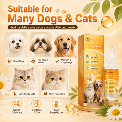 Daily Eye Cleaning--Gentle Pet Eye Stain Remover Drops, Nourishing Soothing Essence for Dogs and Cats Polarvix®
