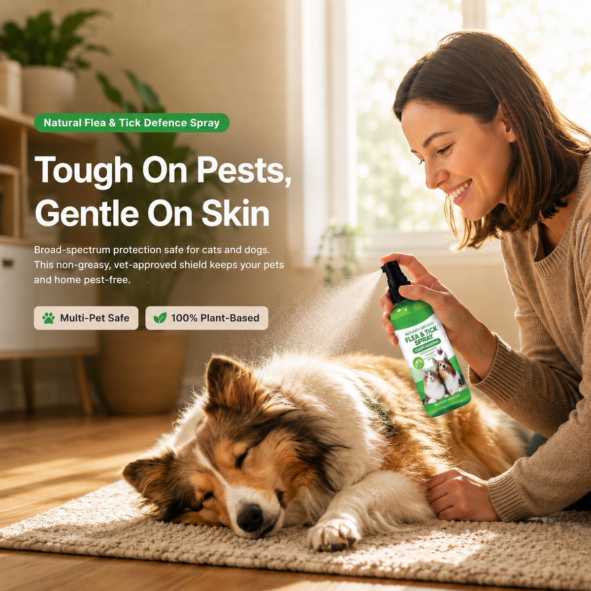 ⏳Limited-Time Offer: Buy 1 Get 1 FREE!✨️🌿Natural Flea & Tick Foam for Dogs and Cats🐾 Keep Your Beloved Pet Free from Pests---Polarvix®