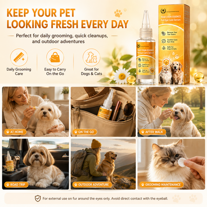 Daily Eye Cleaning--Gentle Pet Eye Stain Remover Drops, Nourishing Soothing Essence for Dogs and Cats Polarvix®