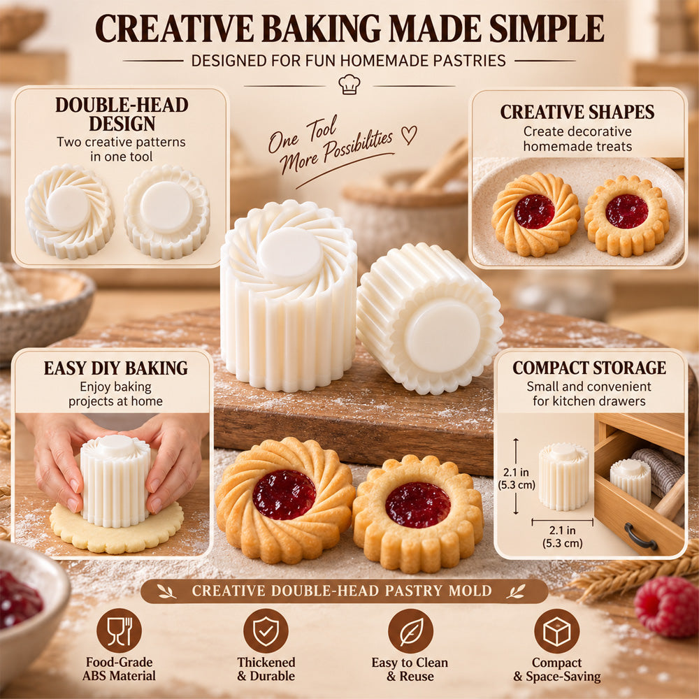 🥮🥮Creative Double-Ended Pastry Mold – 2-in-1 Design for Easy & Beautiful Baking---Polarvix®
