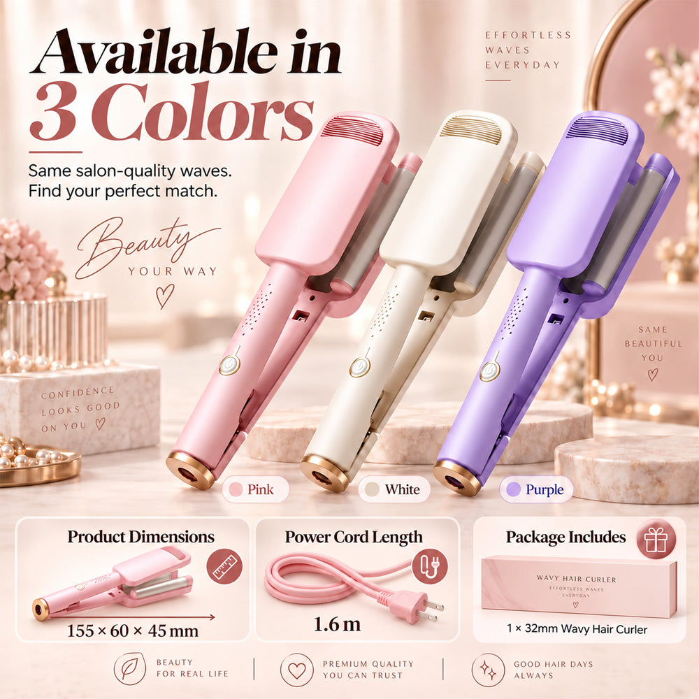 ✨ 💈 LIMITED-TIME ! 💐 Wavy Curling Iron – Effortless Clamp-and-Hold Styling, Save Time on Your Everyday Look