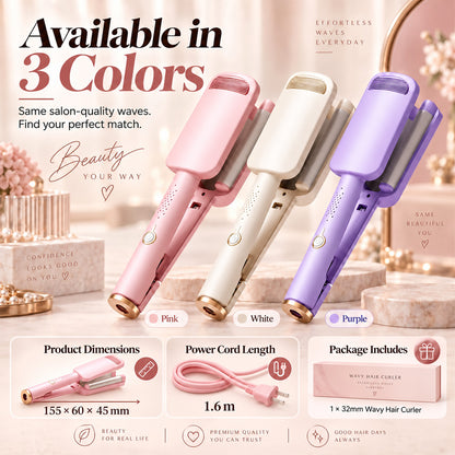 ✨ 💈 LIMITED-TIME ! 💐 Wavy Curling Iron – Effortless Clamp-and-Hold Styling, Save Time on Your Everyday Look