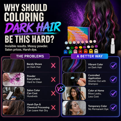 🔥 LIMITED-TIME OFFER – 40% OFF! 🌈 12-Color Temporary Hair Chalk Set for Halloween, Parties & Festivals 🎃---Polarvix®