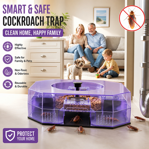 ⏳Time-Limited Special⏰ Reusable Roach Trap – Physical capture, no toxic sprays. One‑way doors, easy to check & clean. Safe for homes with kids & pets! 🏠✨---Polarvix®