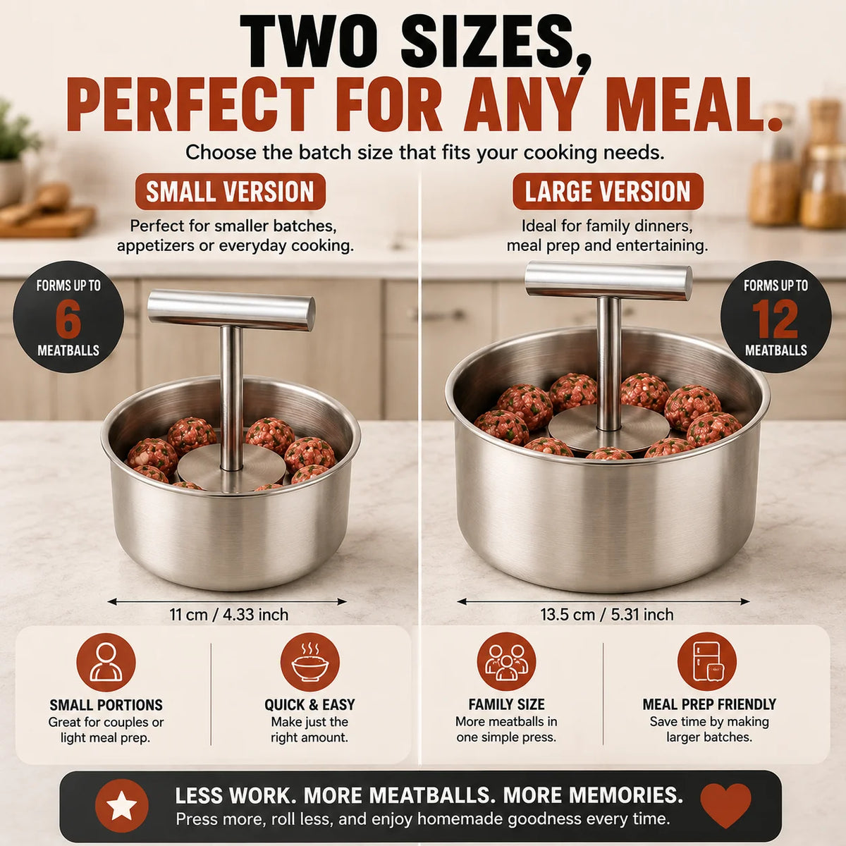 🍝 Stainless Steel Meatball Maker Spoon – Make Perfect Homemade Meatballs Faster---Polarvix®