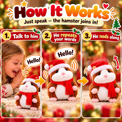 🎁🎄 Talking Hamster Plush – Interactive Learning Toy & Fun Christmas Gift for Kids