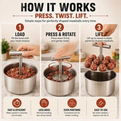 🍝 Stainless Steel Meatball Maker Spoon – Make Perfect Homemade Meatballs Faster---Polarvix®