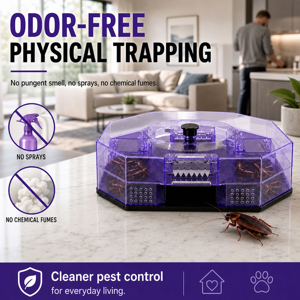 ⏳Time-Limited Special⏰ Reusable Roach Trap – Physical capture, no toxic sprays. One‑way doors, easy to check & clean. Safe for homes with kids & pets! 🏠✨---Polarvix®