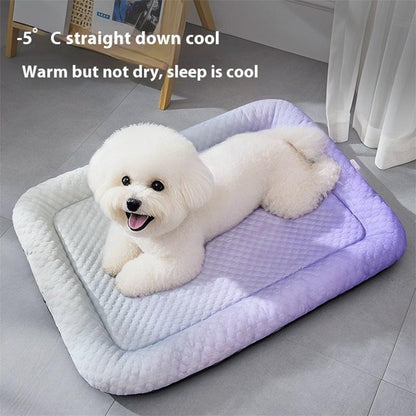 ❄️Pet Cooling Mat for Dogs & Cats 🐾  Naturally Cool Ice-Silk Pad • Breathable, Washable & Soft---Polarvix®