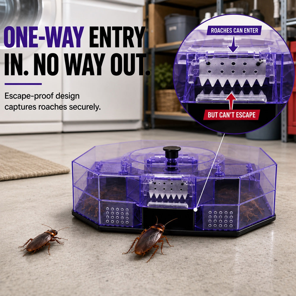 ⏳Time-Limited Special⏰ Reusable Roach Trap – Physical capture, no toxic sprays. One‑way doors, easy to check & clean. Safe for homes with kids & pets! 🏠✨---Polarvix®