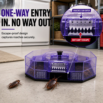 ⏳Time-Limited Special⏰ Reusable Roach Trap – Physical capture, no toxic sprays. One‑way doors, easy to check & clean. Safe for homes with kids & pets! 🏠✨---Polarvix®