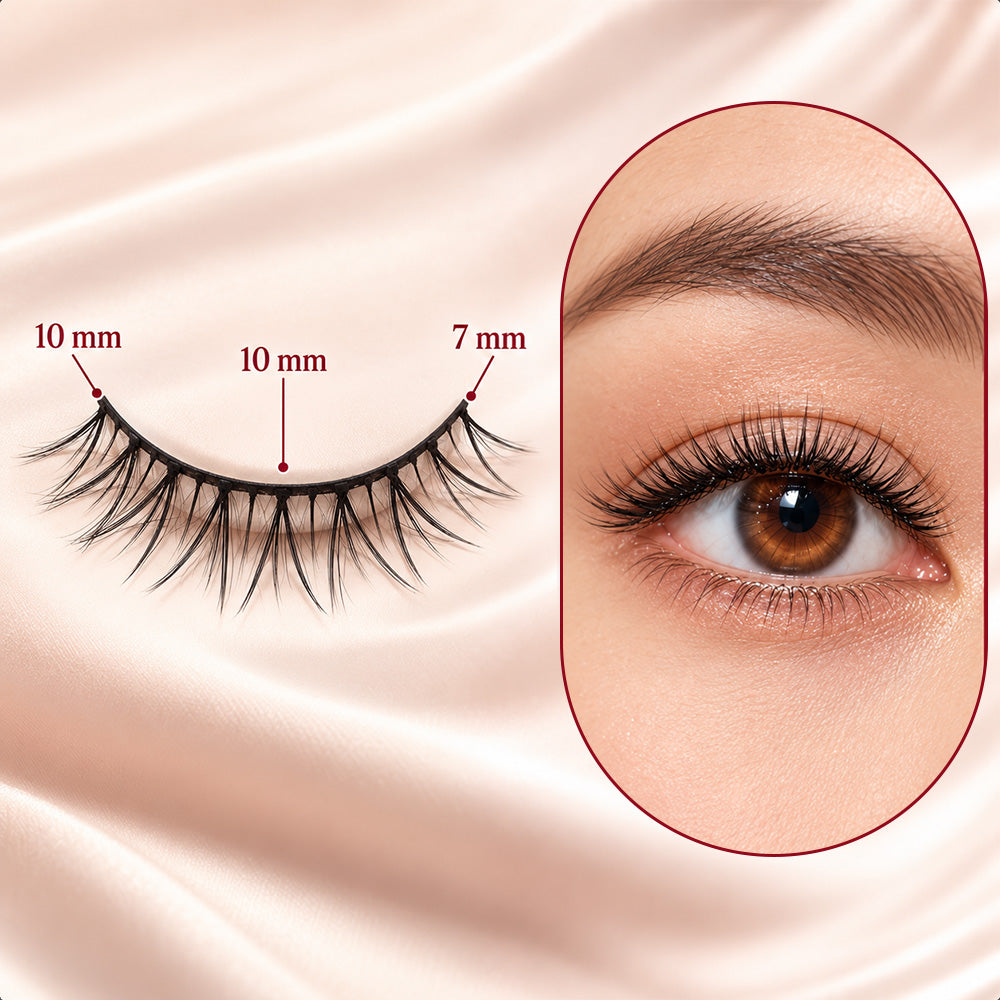 🌺 Self-Stick False Eyelashes – No Glue, 3-Second Application, Natural & Reusable
