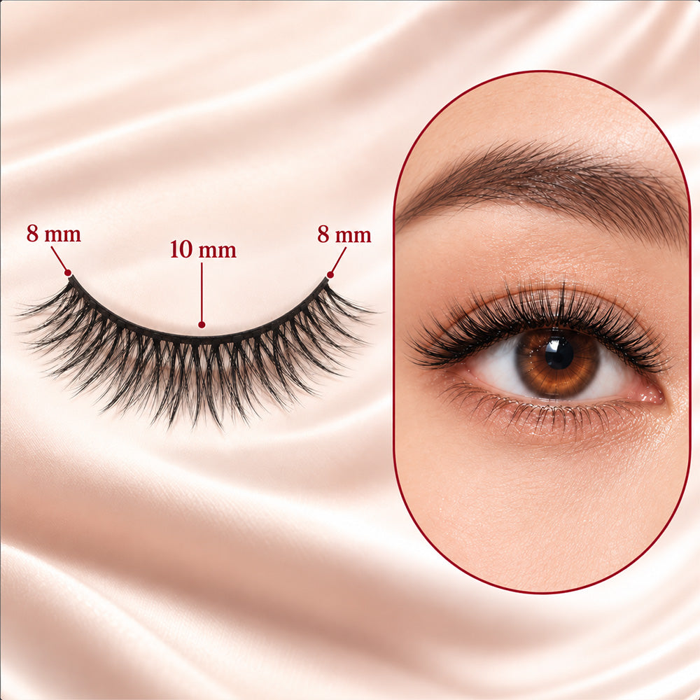 🌺 Self-Stick False Eyelashes – No Glue, 3-Second Application, Natural & Reusable