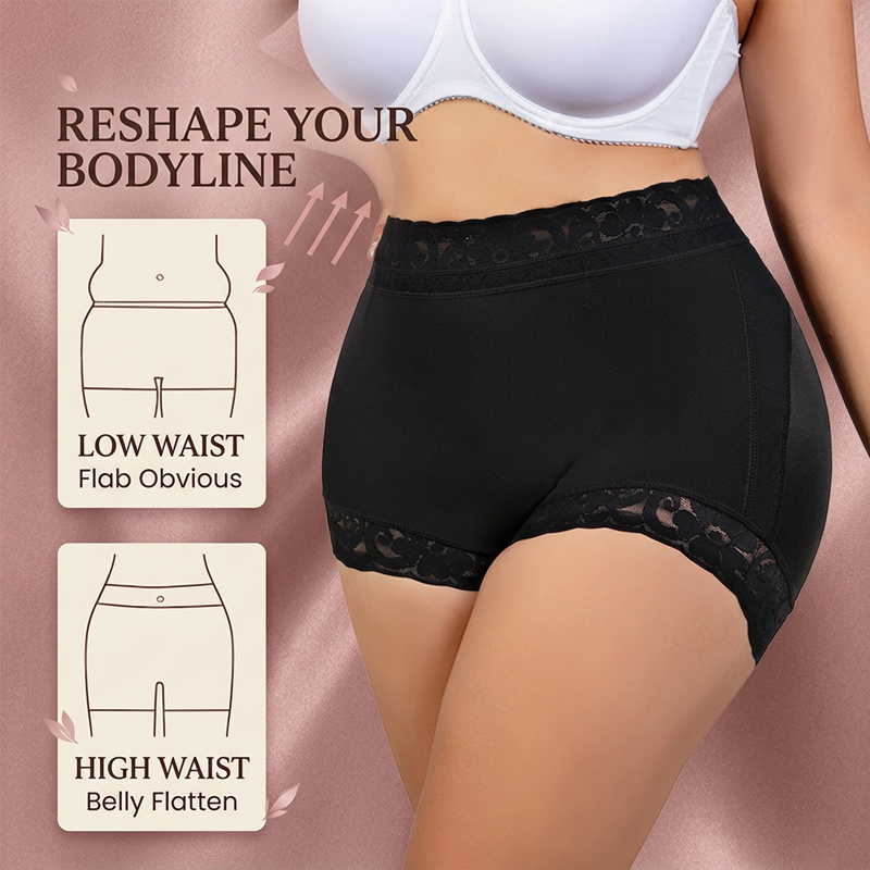 Polarvix® 💖High-Waist Shapewear Briefs – 🌸🌸Flatter Tummy, Lifted Curves, Breathable Lace & All-Day Stay-Put Comfort
