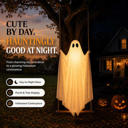 👻 Light-Up Swinging Ghost Halloween Decoration---Polarvix®