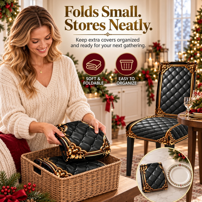 🔥 Buy 1 Get 1 Free! 🪑Baroque Luxury Stretch Dining Chair Slipcover | Gold Pattern Washable Furniture Protector, Refresh & Protect Your Dining Chairs