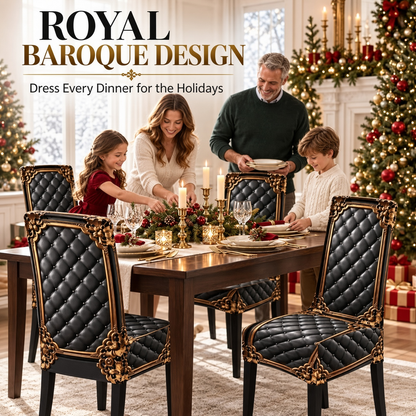 🔥 Buy 1 Get 1 Free! 🪑Baroque Luxury Stretch Dining Chair Slipcover | Gold Pattern Washable Furniture Protector, Refresh & Protect Your Dining Chairs