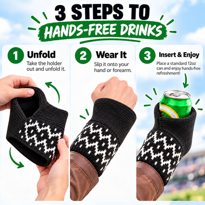 🧤🧤Cozy Knit Drink Mittens – 🥤Hands-Free Wearable Cup Holder for Holiday Parties Winter Gatherings & Outdoor Fun