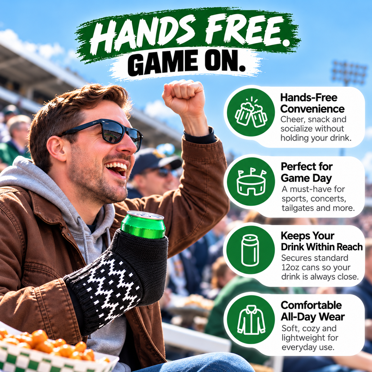 🧤🧤Cozy Knit Drink Mittens – 🥤Hands-Free Wearable Cup Holder for Holiday Parties Winter Gatherings & Outdoor Fun
