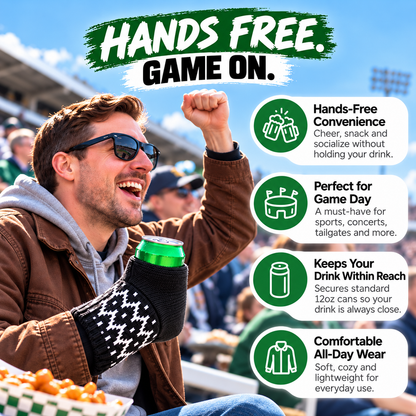 🧤🧤Cozy Knit Drink Mittens – 🥤Hands-Free Wearable Cup Holder for Holiday Parties Winter Gatherings & Outdoor Fun