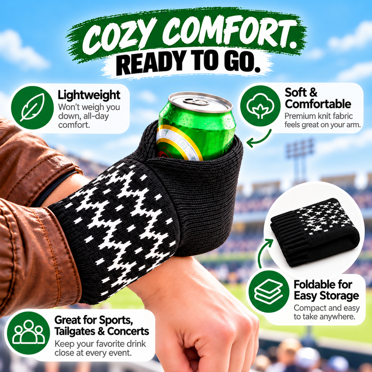 🧤🧤Cozy Knit Drink Mittens – 🥤Hands-Free Wearable Cup Holder for Holiday Parties Winter Gatherings & Outdoor Fun