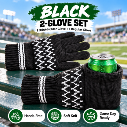 🧤🧤Cozy Knit Drink Mittens – 🥤Hands-Free Wearable Cup Holder for Holiday Parties Winter Gatherings & Outdoor Fun