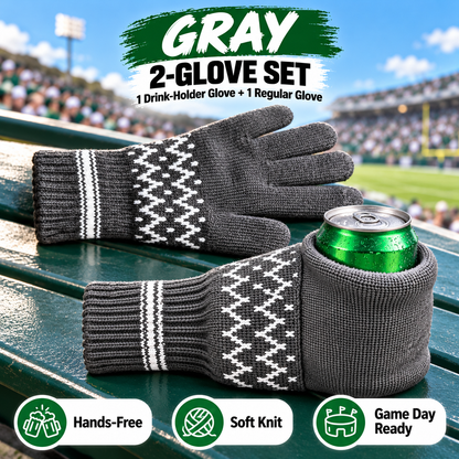 🧤🧤Cozy Knit Drink Mittens – 🥤Hands-Free Wearable Cup Holder for Holiday Parties Winter Gatherings & Outdoor Fun