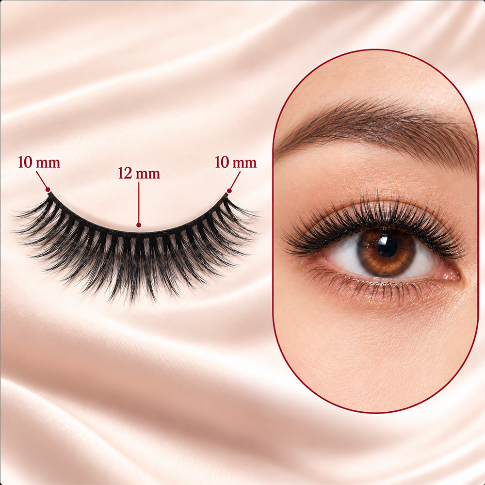 🌺 Self-Stick False Eyelashes – No Glue, 3-Second Application, Natural & Reusable