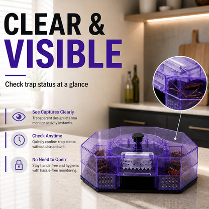 ⏳Time-Limited Special⏰ Reusable Roach Trap – Physical capture, no toxic sprays. One‑way doors, easy to check & clean. Safe for homes with kids & pets! 🏠✨---Polarvix®