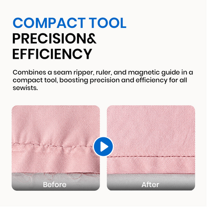 Polarvix® 🧵  🧵Multi-Purpose Sewing Seam Guide & Stitch Ripper – Easy Seam Allowance Measuring and Stitch Removal✂️🪡