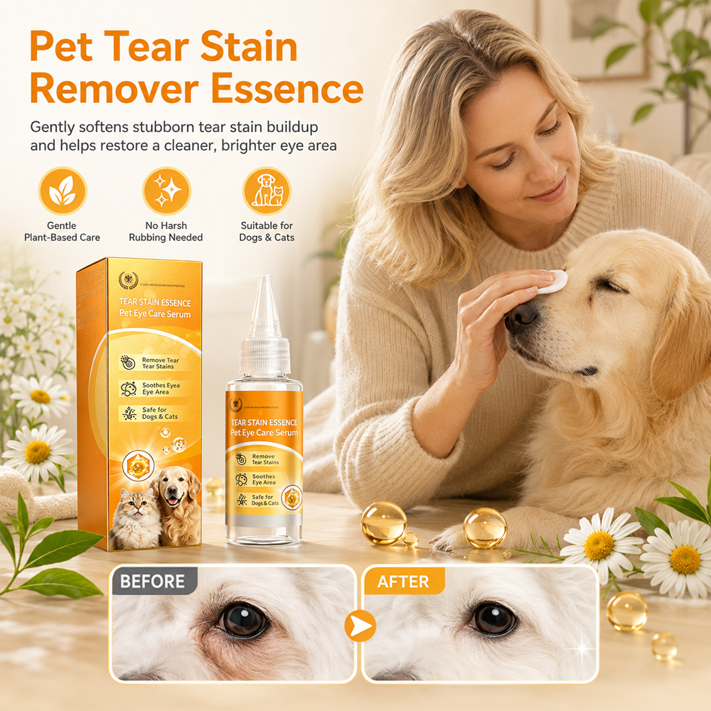 Daily Eye Cleaning--Gentle Pet Eye Stain Remover Drops, Nourishing Soothing Essence for Dogs and Cats Polarvix®