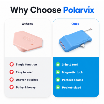 Polarvix® 🧵 Precision Sewing Seam Guide & Seam Ripper – Simplify Seam Allowance & Stitch Removal ✂️🪡
