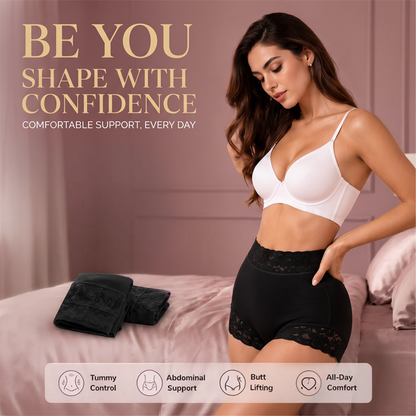 Polarvix® 💖High-Waist Shapewear Briefs – 🌸🌸Flatter Tummy, Lifted Curves, Breathable Lace & All-Day Stay-Put Comfort