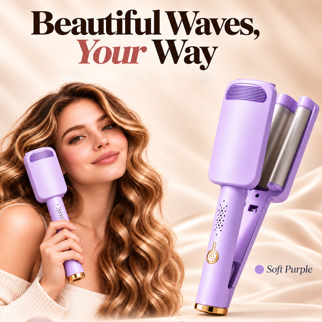 ✨ 💈 LIMITED-TIME ! 💐 Wavy Curling Iron – Effortless Clamp-and-Hold Styling, Save Time on Your Everyday Look