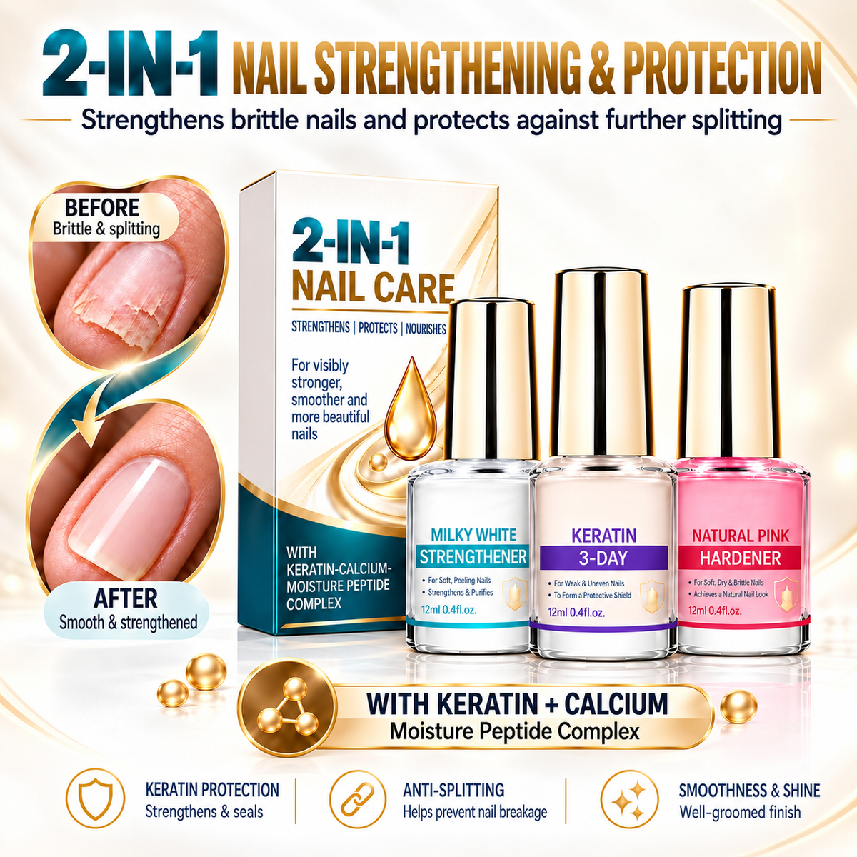 💜💅Lilac Glossy Mirror Nail Strengthener | Lightweight Serum Locks Nail Moisture, Reinforce Nail Plate & Lower Damage Chance---Polarvix®