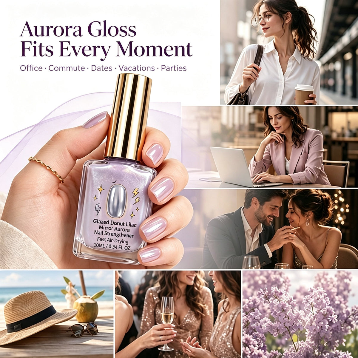 upsell ⏰ 45% OFF !! 💅 Lilac Glossy Nail Strengthener – Strengthen Weak Nails & Restore Natural Shine Polarvix®