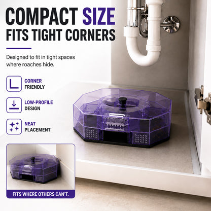⏳Time-Limited Special⏰ Reusable Roach Trap – Physical capture, no toxic sprays. One‑way doors, easy to check & clean. Safe for homes with kids & pets! 🏠✨---Polarvix®
