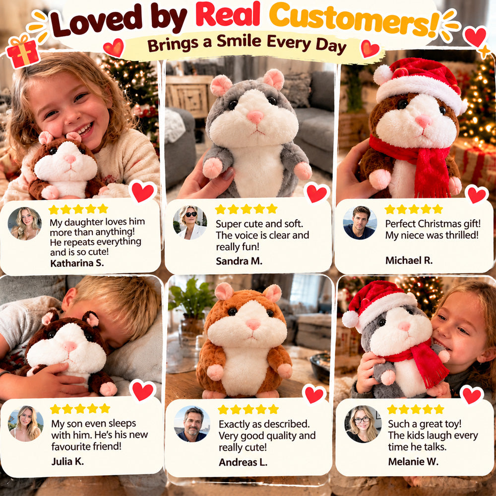 🎁🎄 Talking Hamster Plush – Interactive Learning Toy & Fun Christmas Gift for Kids