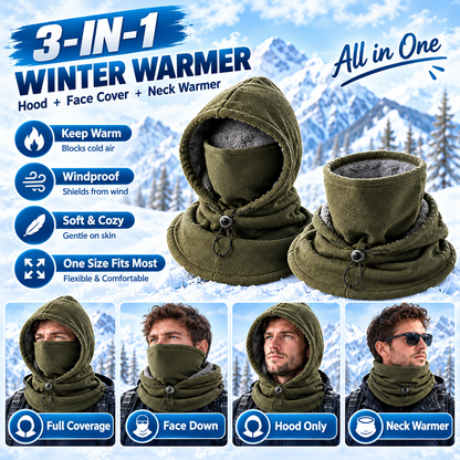 🔥Limited Time 40% OFF🔥3-in-1 Winter Balaclava Hood – Warm Thermal Face Mask for Full Head, Face & Neck Coverage