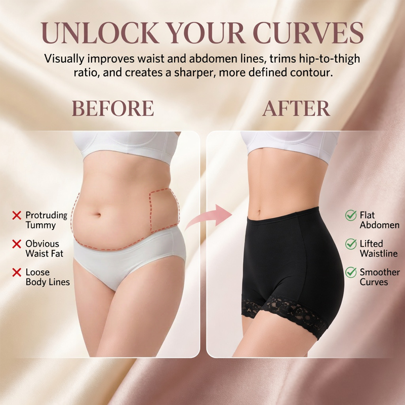 Polarvix® 💖High-Waist Shapewear Briefs – 🌸🌸Flatter Tummy, Lifted Curves, Breathable Lace & All-Day Stay-Put Comfort