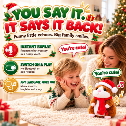 🎁🎄 Talking Hamster Plush – Interactive Learning Toy & Fun Christmas Gift for Kids