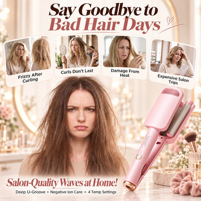 ✨ 💈 LIMITED-TIME ! 💐 Wavy Curling Iron – Effortless Clamp-and-Hold Styling, Save Time on Your Everyday Look