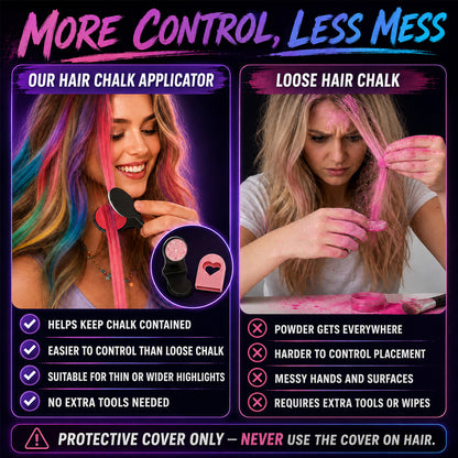 🔥 LIMITED-TIME OFFER – 40% OFF! 🌈 12-Color Temporary Hair Chalk Set for Halloween, Parties & Festivals 🎃---Polarvix®