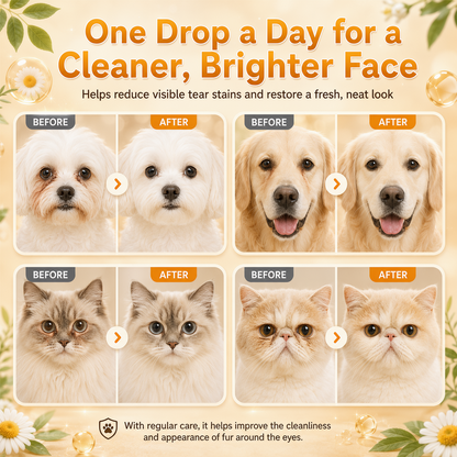 Daily Eye Cleaning--Gentle Pet Eye Stain Remover Drops, Nourishing Soothing Essence for Dogs and Cats Polarvix®